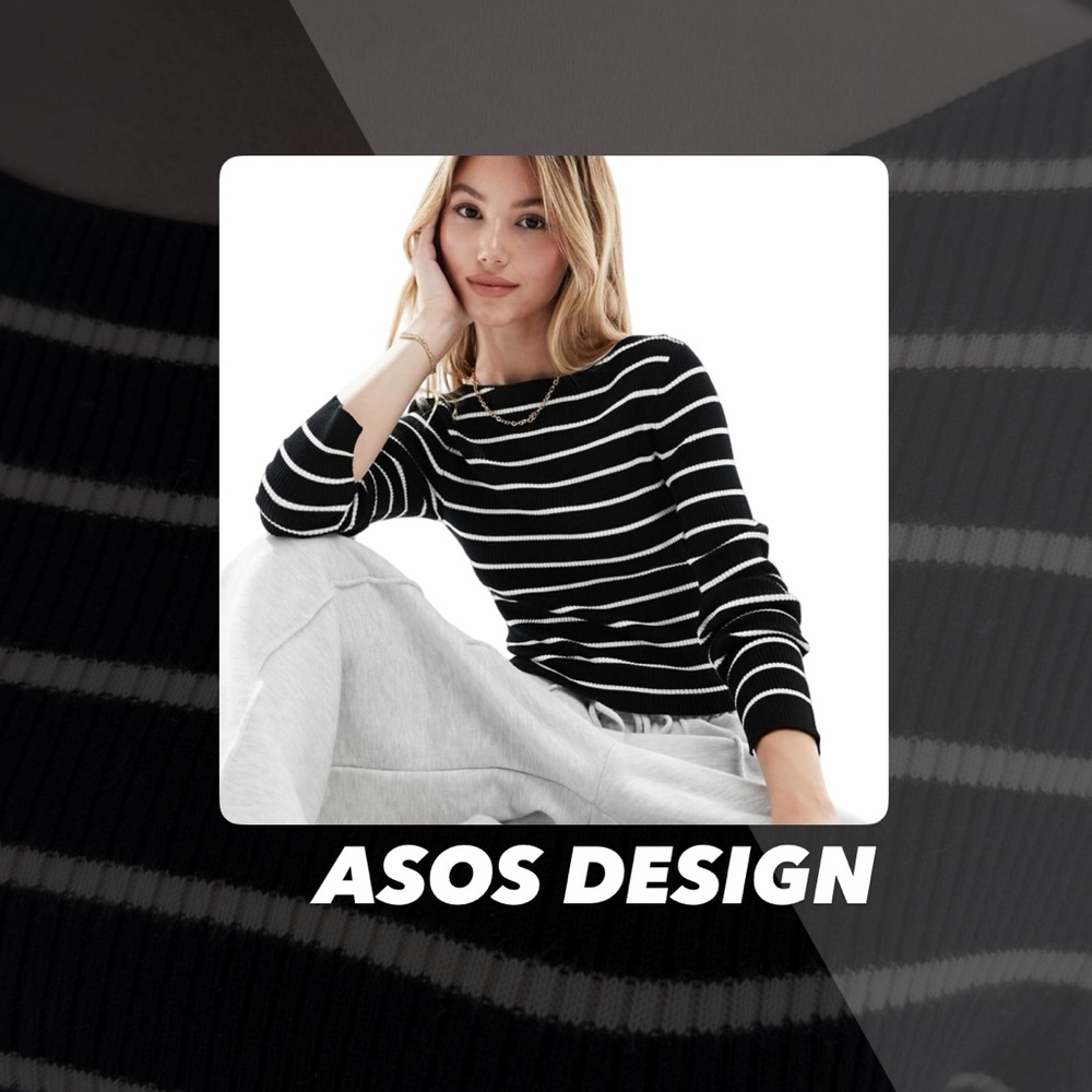 NWOT ASOS DESIGN Boat Neck Sweater